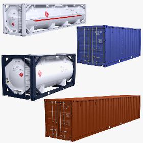 3D ISO Containers Collection model